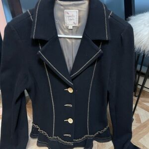 Nanette Lepore Black Blazer with Gold Accents